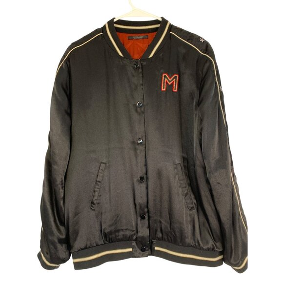 Scotch & Soda S/M Reverse Satin Bomber Jacket Embroider Patches & Stars RT10543 - Picture 2 of 15